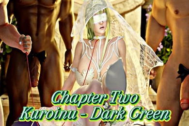 新娘子的绿色帽子真大顶